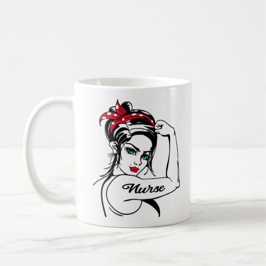 Nurse Rosie The Riveter Button Up Kaffeetasse (Links)