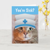 Nurse Rupie Cat Feel Better Karte (Gelbe Blume)
