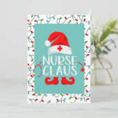 Nurse Santa Claus Weihnachtsfeiertag Feiertagskarte (Stehend Vorderseite)