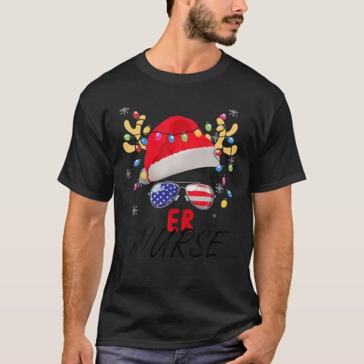 NURSE Santa Messy Bun T-Shirt (Vorderseite)