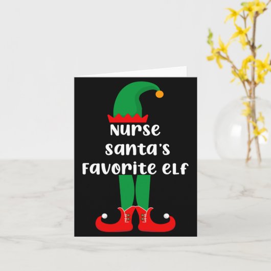 Nurse Santas Favorite Elf Funny Nurse Christmas Karte (Gelbe Blume)