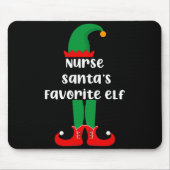 Nurse Santas Favorite Elf Funny Nurse Christmas Mousepad (Vorne)