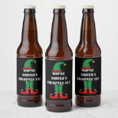 Nurse Santa's Lieblings Elf Funny Nurse Weihnachte Bierflaschenetikett (Flaschen)