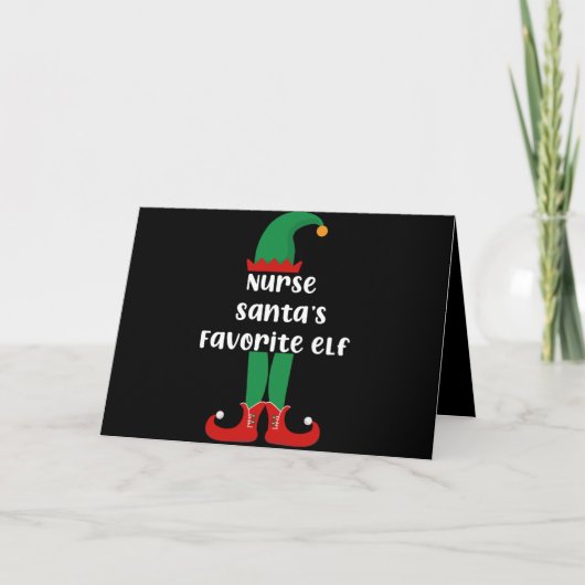 Nurse Santa's Lieblings Elf Funny Nurse Weihnachte Karte (Vorderseite)
