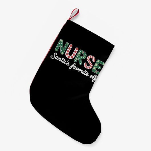 Nurse Santa's Lieblings Elf Life Nurse Day Geschen Kleiner Weihnachtsstrumpf (Vorderansicht (hängend))