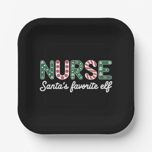 Nurse Santa's Lieblings Elf Life Nurse Day Geschen Pappteller (Vorderseite)