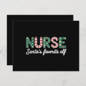 Nurse Santa's Lieblings Elf Life Nurse Day Geschen Postkarte (Vorne/Hinten)