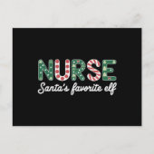 Nurse Santa's Lieblings Elf Life Nurse Day Geschen Postkarte (Vorderseite)
