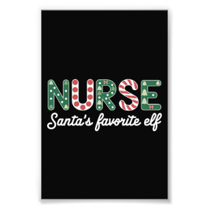 Nurse Santas Lieblings-Elfen-Leben Krankenpfleger Fotodruck