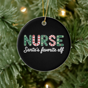 Nurse Santas Lieblings-Elfen-Leben-Nurse-Tagsgesch Keramik Ornament