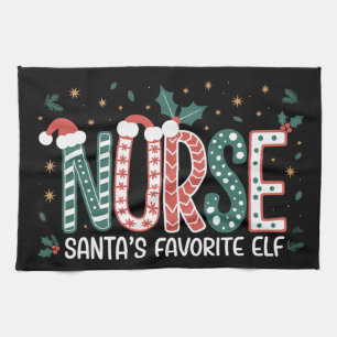 Nurse Santa's Lieblingselfe Weihnachten Inspiriere Geschirrtuch