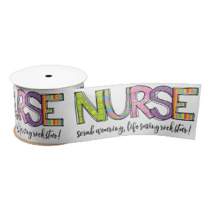 Nurse Scrub Tragen Leben Rettend Rockstar Moderne Satinband