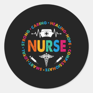 Nurse Shirt Funny Nursing Nurse Rn Lpn Np Runder Aufkleber