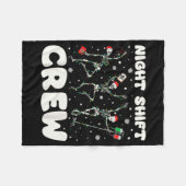 Nurse Skeleton Dancing Christmas Night Shift Crew Fleecedecke (Vorderseite (Horizontal))