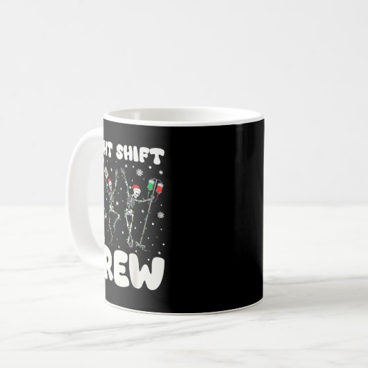 Nurse Skeleton Dancing Christmas Night Shift Crew Kaffeetasse (Vorderseite Links)