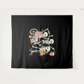 Nurse Skeleton Funny Halloween Healthcare Essentia Wandteppich (Vorderseite (Horizontal))