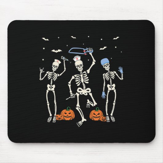 Nurse Skeleton Halloween Healthcare Mousepad (Vorne)