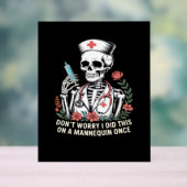 Nurse Skeleton Joke Spaß Halloween Essential T-Sh Acrylschild (Neutral)
