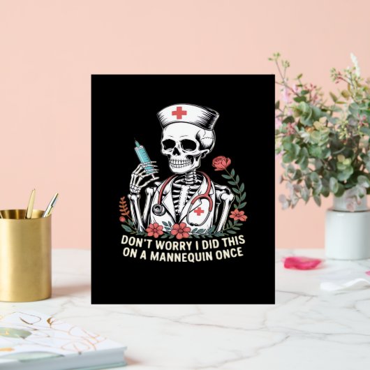 Nurse Skeleton Joke Spaß Halloween Essential T-Sh Acrylschild (Hochzeit)
