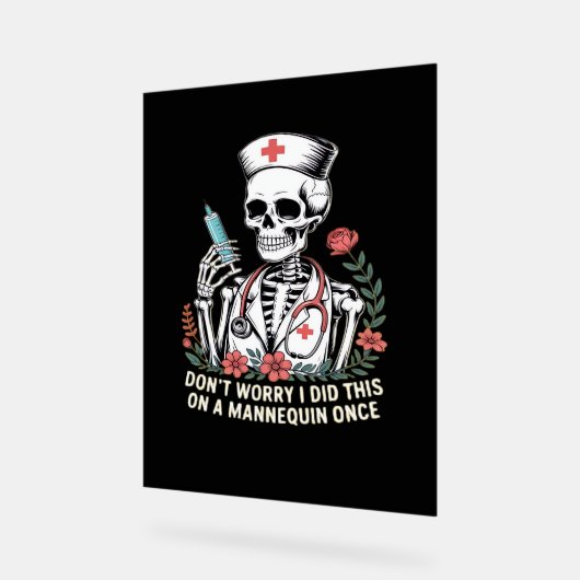 Nurse Skeleton Joke Spaß Halloween Essential T-Sh Acrylschild (Winkel)