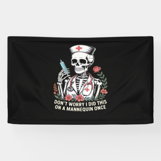 Nurse Skeleton Joke Spaß Halloween Essential T-Sh Banner (Horizontal)