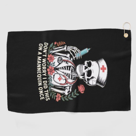 Nurse Skeleton Joke Spaß Halloween Essential T-Sh Golfhandtuch (Horizontal)