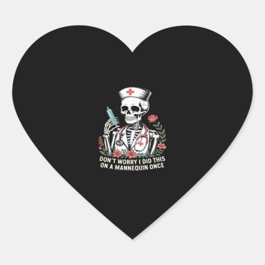 Nurse Skeleton Joke Spaß Halloween Essential T-Sh Herz-Aufkleber (Vorderseite)
