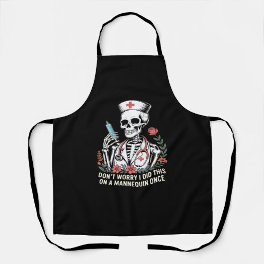 Nurse Skeleton Joke Spaß Halloween Essential T-Sh Schürze (Vorderseite)