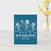 Nurse Skeleton New Year Crew 2026 Funny Er Icu Par Karte (Gelbe Blume)