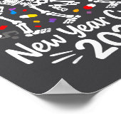 Nurse Skeleton New Year Crew 2026 Funny Er Icu Par Poster (Ecke)