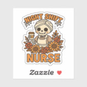 Nurse Skelett Halloween RN Nur Aufkleber (Blatt)