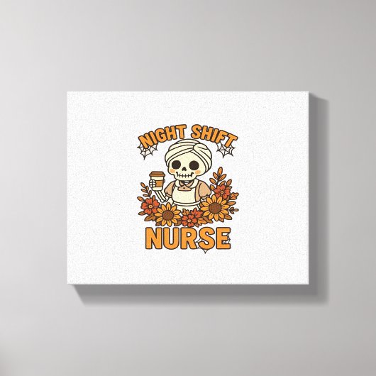 Nurse Skelett Halloween RN Nur Leinwanddruck (Vorderseite)