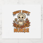 Nurse Skelett Halloween RN Nur Schaumweinetikett (Einzelnes Label)