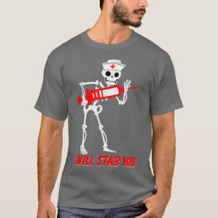 Nurse Skelett Ich werde dir lustige Halloween-Cos  T-Shirt