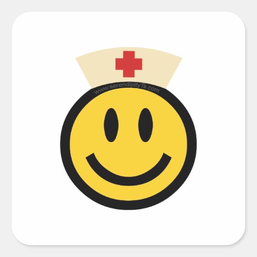 Nurse Smile Quadratischer Aufkleber (Vorderseite)