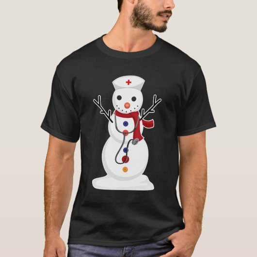Nurse Snow-Man-Pflege Rn Registered Funny Christm T-Shirt (Vorderseite)