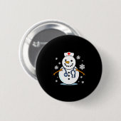 Nurse Snowman Nurse Christmas Button (Vorne & Hinten)