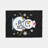 Nurse Snowman Nurse Christmas Fleecedecke (Vorderseite (Horizontal))