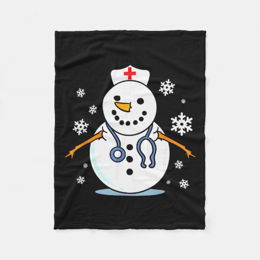Nurse Snowman Nurse Christmas Fleecedecke (Vorderseite)
