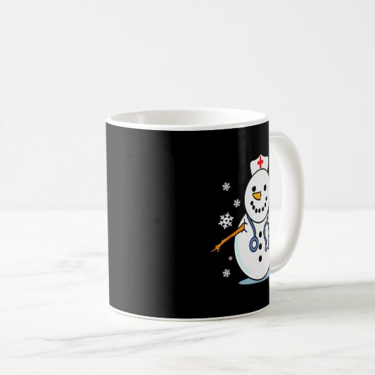 Nurse Snowman Nurse Christmas Kaffeetasse (VorderseiteRechts)