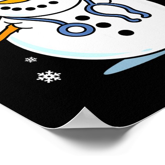 Nurse Snowman Nurse Christmas Poster (Ecke)