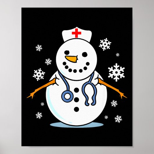 Nurse Snowman Nurse Christmas Poster (Vorne)