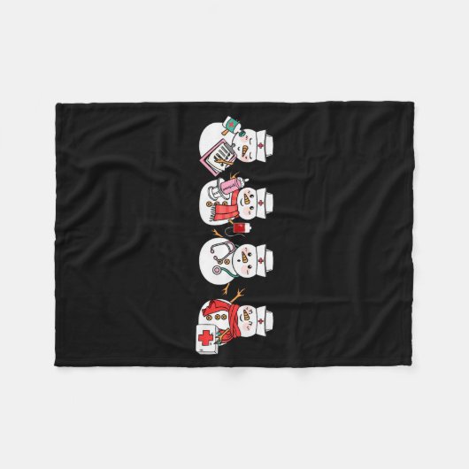 Nurse Snowman Squad Nursing Rn Registered Funny Ch Fleecedecke (Vorderseite (Horizontal))