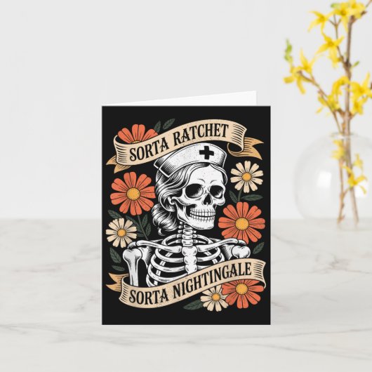 Nurse Sorta Ratchet Sorta Nightingale Skeleton Hal Karte (Gelbe Blume)