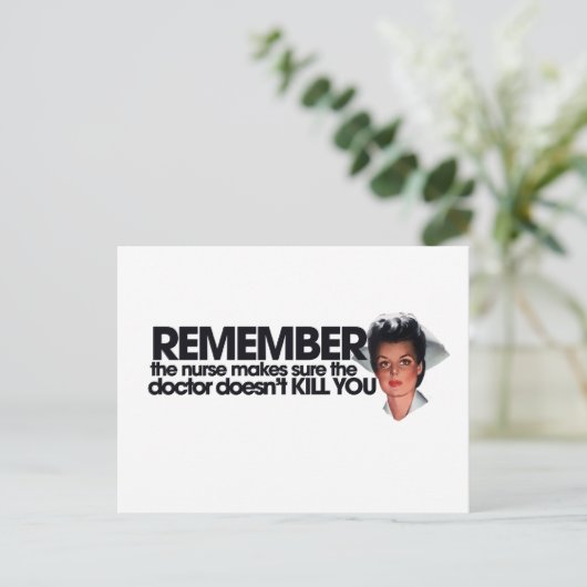 Nurse Spaß Postkarte (Stehend Vorderseite)