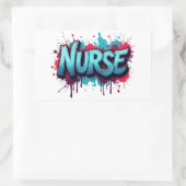 Nurse Splash Typografie Rechteckiger Aufkleber (Tasche)