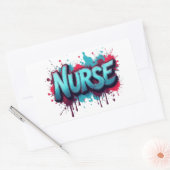Nurse Splash Typografie Rechteckiger Aufkleber (Umschlag)