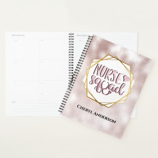 Nurse squad DIY Name Rosa Perlschimmer funkeln Planer (Anzeige)