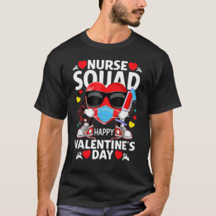 Nurse Squad Happy Valentine's Day Red Masked Heart T-Shirt