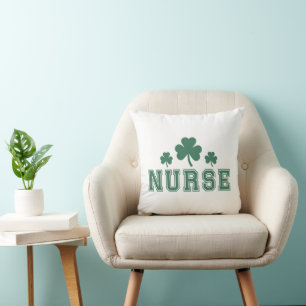 Nurse St. Patrick's Day Clover Kissen